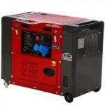 GeoTech Pro DGP8000SE-3 Stilstaande dieselstroomgenerator op wielen met AVR 6 kW