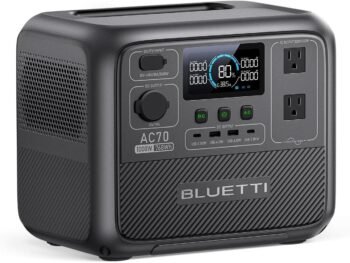 Elektrische generator BLUETTI AC70 (1000W/768Wh) met zonnepaneel