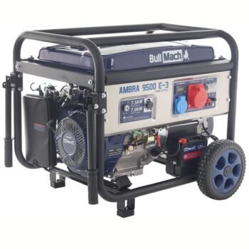 BullMach AMBRA 9500 E-3 Benzinegenerator met wielen en AVR 7,5 kW