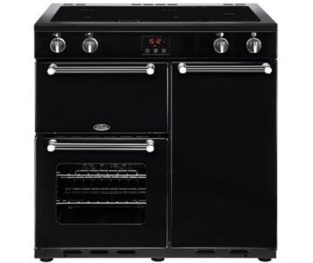 Belling Kensington 90 EI Black inductie fornuis met 5 zones, zwart