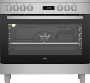 Cosmo 91 cm Haven Collection 173 cm elektrisch keramisch glasfornuis, 5-pitselementen, heteluchtoven, roestvrij staal