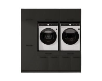 Dubbele Wasmachine Kast | Antraciet | Voor Wasmachine of Droger | 235Bx200Hx67.5D | Wasdroom