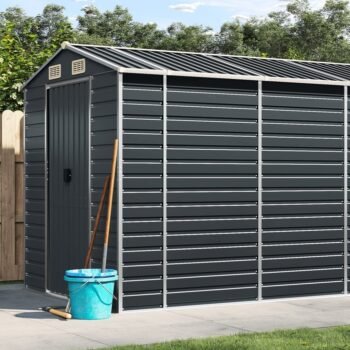 vidaXL Tuinschuur 191x725x198 cm gegalvaniseerd staal antracietkleurig