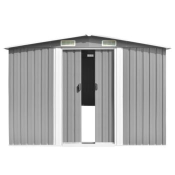 Tuinhuis 257 x 580 x 181 cm Metaalgrijs